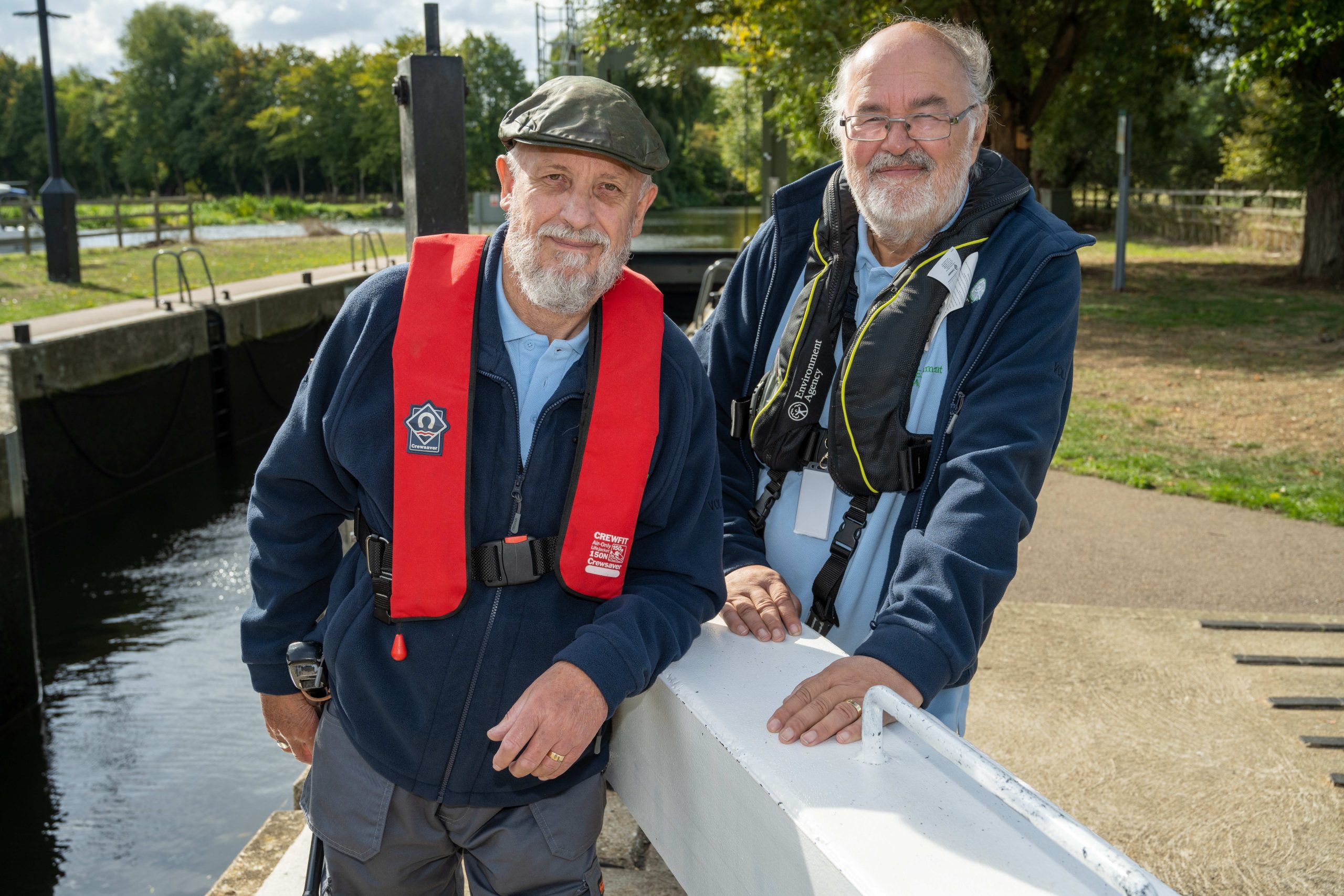 Anglian Waterways Volunteers operating a lock